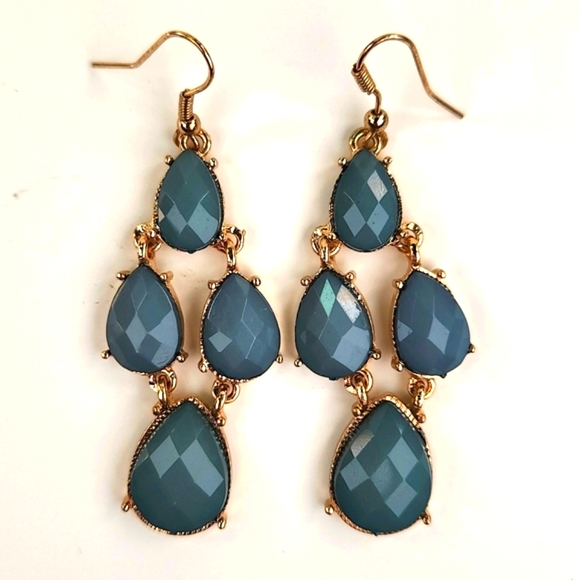 Faux Jade Dangle Earrings - Picture 5 of 9